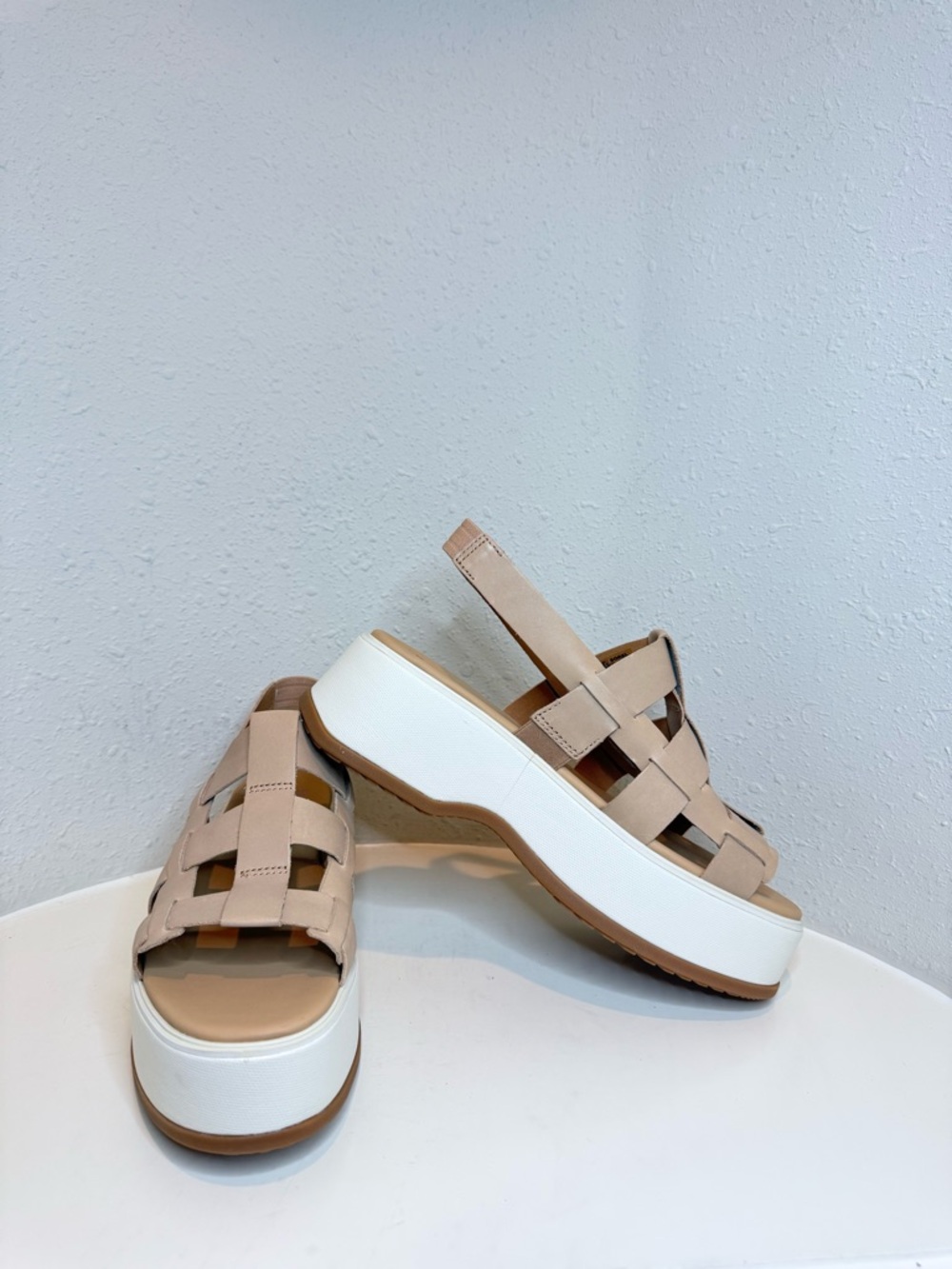 Sorel Dayspring Slingback Beige Platform  Leather Sandal Size 10.5 NIB - Picture 11 of 16